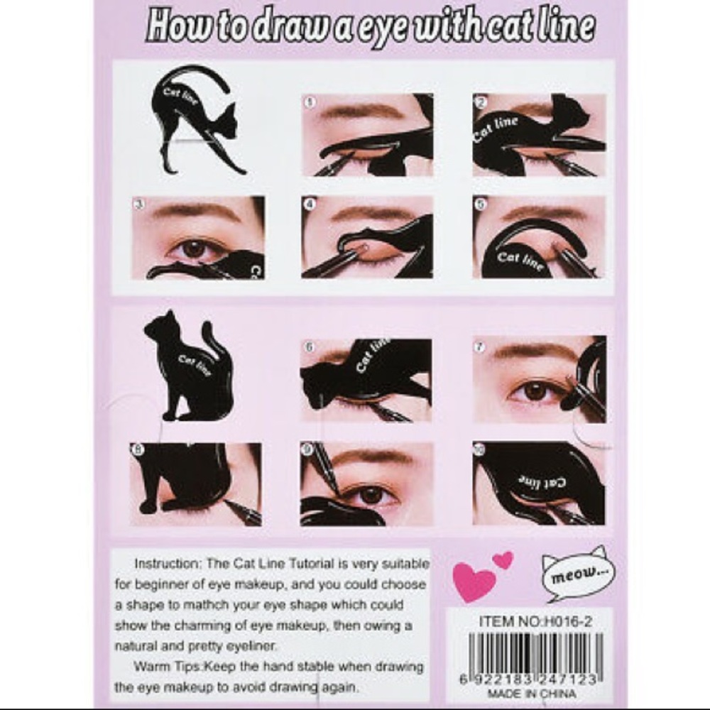LAST ONE ✨ 2pc Cat Eyeliner Eyebrow Stencil Kit - Picture 2 of 4